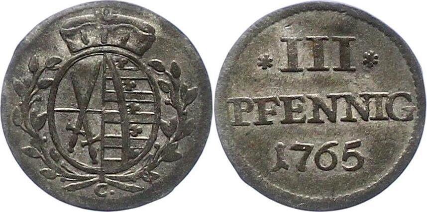 Sachsen Albertinische Linie Pfennig C Friedrich August Iii