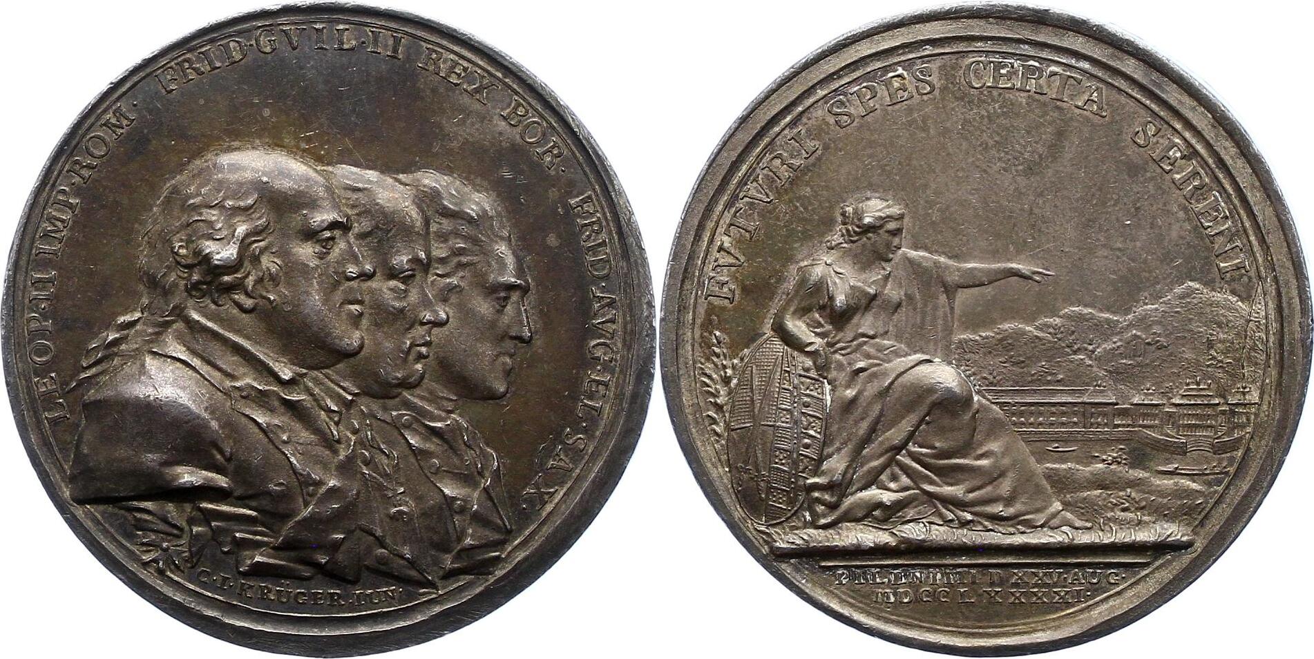 Sachsen Albertinische Linie Silbermedaille 1791 Friedrich August III