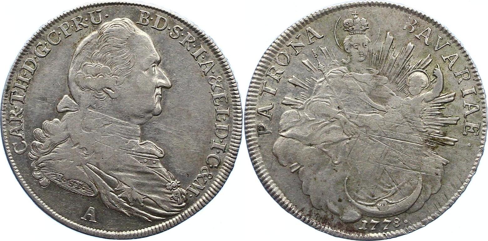 Bayern Madonnentaler 1778 A Karl Theodor 1777 1799 Schöne Patina