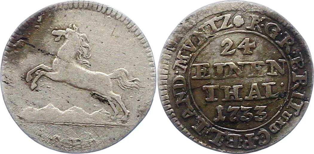 Braunschweig Calenberg Hannover 1 24 Taler 1733 Georg II 1727 1760