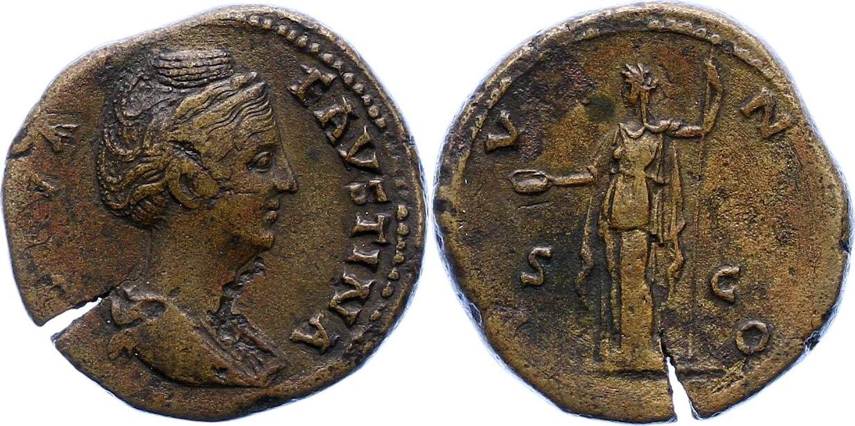 Kaiserzeit Sesterz Faustina Mater Gemahlin Des Antoninus Pius 141