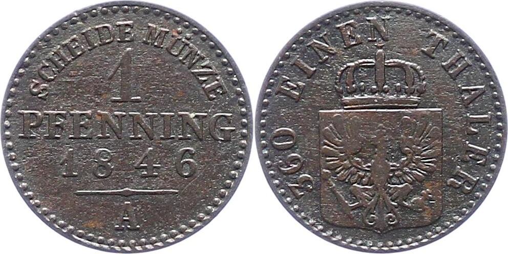 Brandenburg Preu En Pfennig A Friedrich Wilhelm Iv