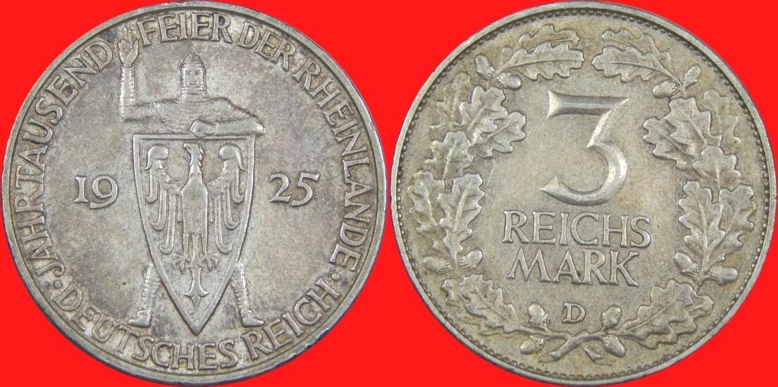 Weimarer Republik Reichsmark D Hoh Rheinlandfeier