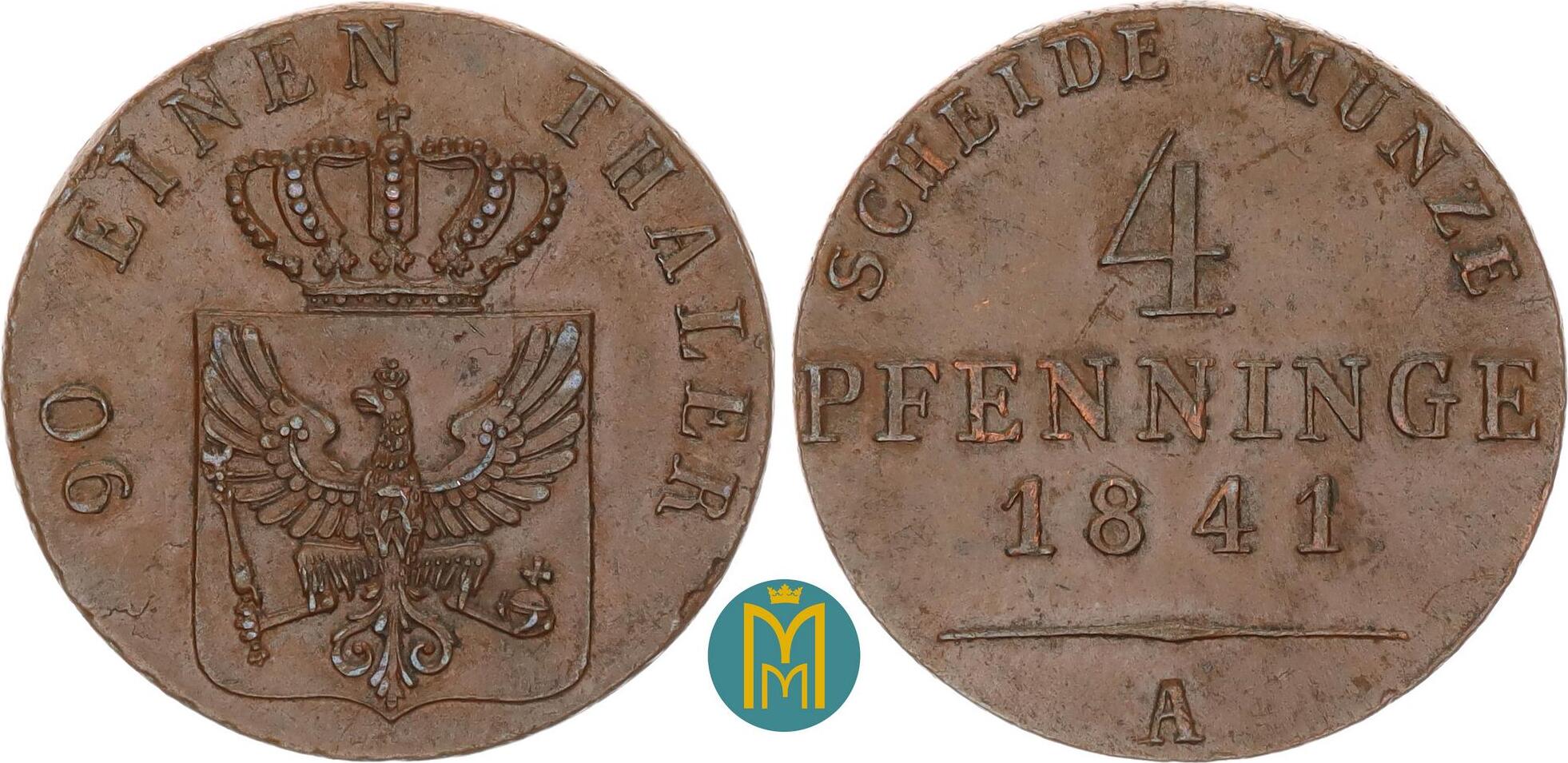 Brandenburg Preu En Pfennig A Friedrich Wilhelm Iv