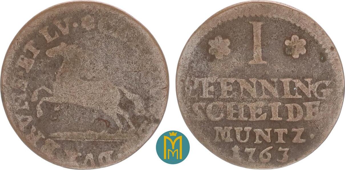 Braunschweig Wolfenbüttel 10 Pfennig 1763 Braunschweig Karl I 1735