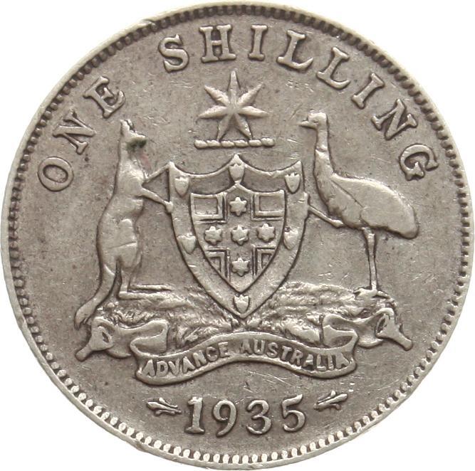 Australien 1 Shilling 1935 Georg V Ss MA Shops