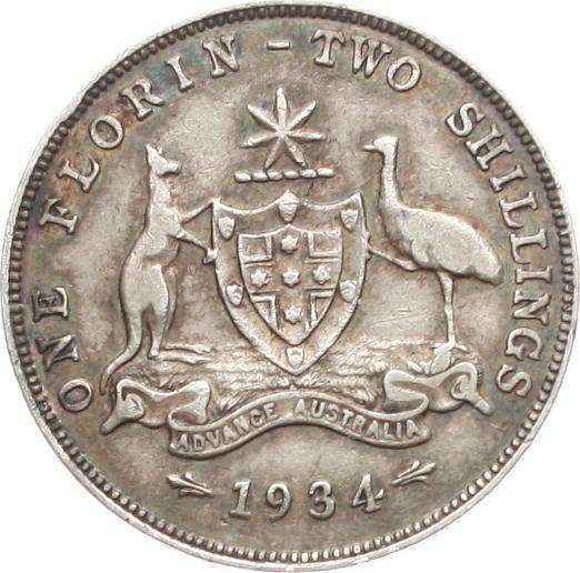 Australien Florin 2 Shillings 1934 Georg V Ss MA Shops