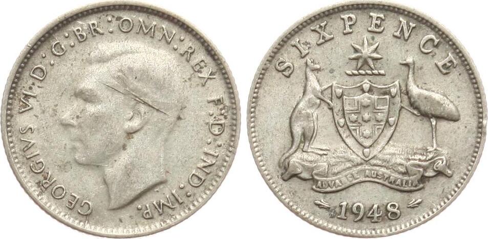 Australien Sixpence Georg Vi Ss Ma Shops