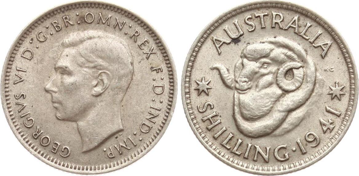 Australien 1 Shilling 1941 Georg VI Ss MA Shops