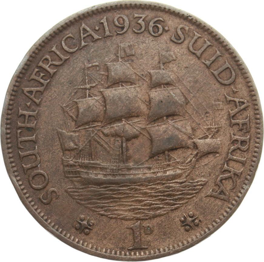 Südafrika 1 Penny 1936 Georg V ss MA Shops