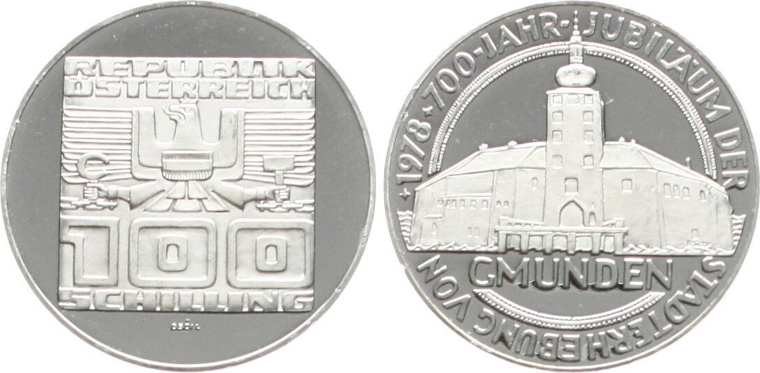 Österreich 100 Schilling 1978 700 Jahrfeier der Stadt Gmunden vz stgl