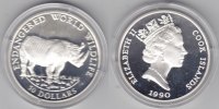 Cook Islands 50$ 1990 Nashorn proof