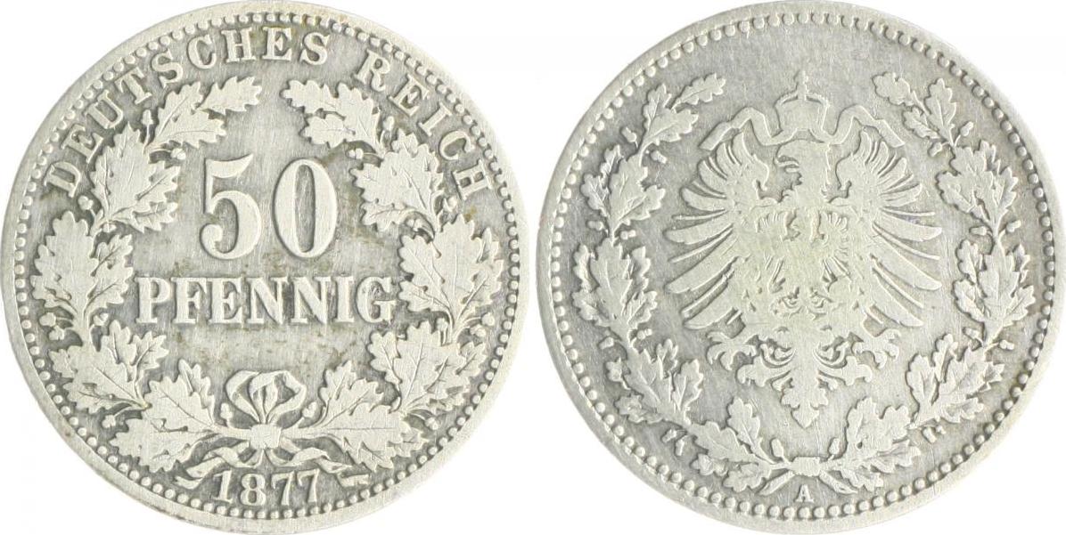 Kaiserreich 50 Pfennig 1877 A Ss S Ss MA Shops