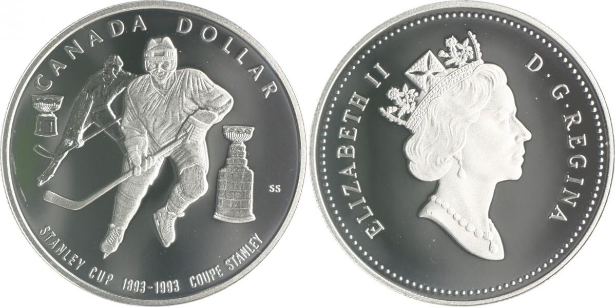 Kanada 1 Dollar 1993 Stanley Cup PP Mit Box MA Shops