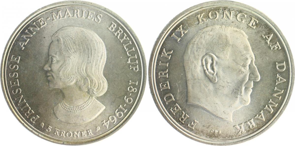 Dänemark 5 Kronen 1964 Frederik IX 1947 1972 vz st MA Shops