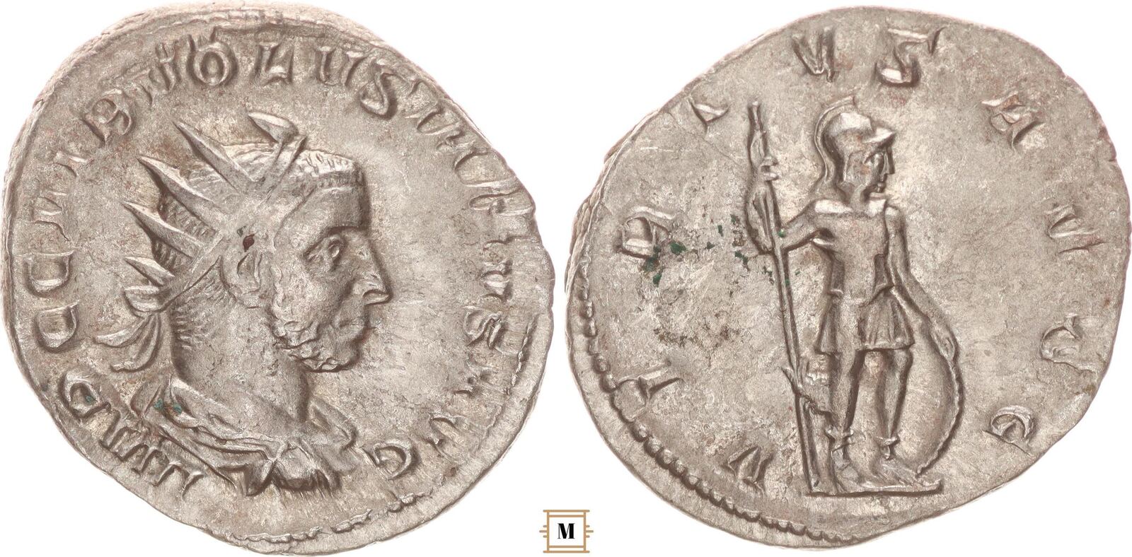 Roman Empire Antoninianus Volusian Virtus Avgg Virtus