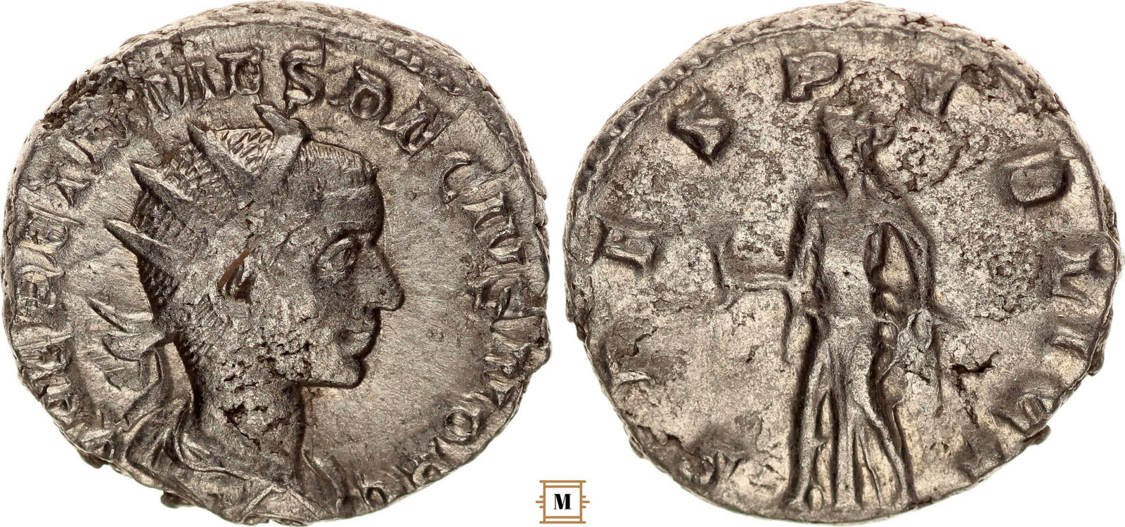 Roman Empire Antoninianus Herennius Etruscus As Caesar Spes