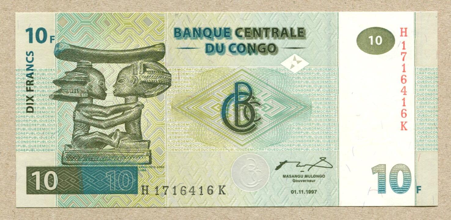 Kongo Demokratische Republik Francs Unc Ma Shops