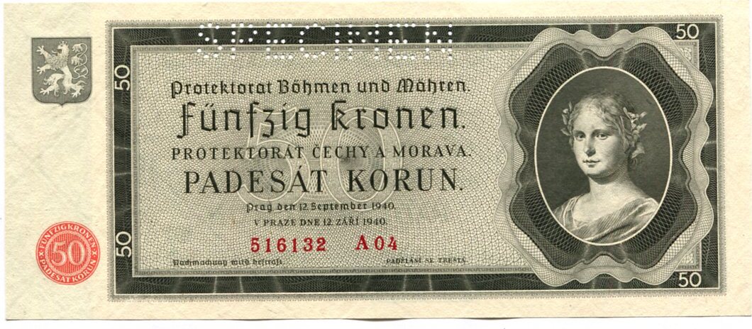 Deutsches Reich 50 Kronen Korun 1940 Böhmen und Mähren unc MA Shops