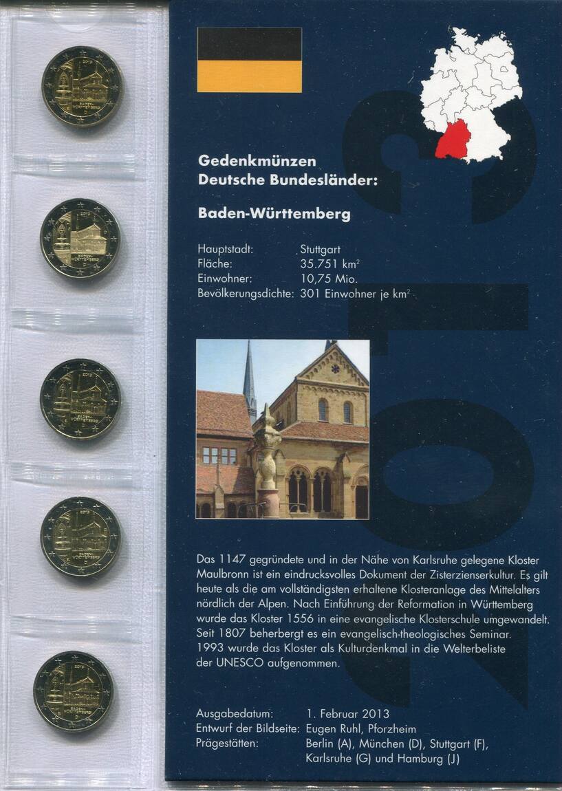 Deutschland X Euro Adfgj Baden W Rttemberg Pp Ma Shops