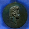 Bronze-Kunstguss, altes einseitiges Bronzemedaillon-Bildnis eines jungen Mannes, Image