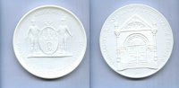 DDR/Freiberg, Porzellan-Medaille, Glück auf 800 Jahre Bergstadt Freiberg/i.S.,