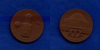Düsseldorf, Porzellan-Medaille, Schlossturm u.Tonhalle,