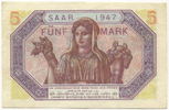 Deutschland / 5 Mark ~ Alliierte Besetzung - Saarland / Sarre ~
