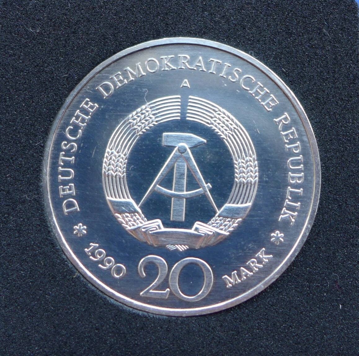 DDR 20 Mark 1990 A Öffnung Brandenburger Tor am 22 12 1989 999er Silber