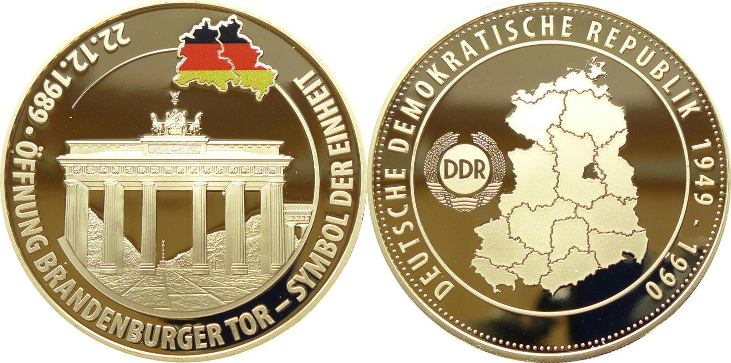 DDR Medaille Öffnung Brandenburger Tor Symbol der Einheit 22 12 1989