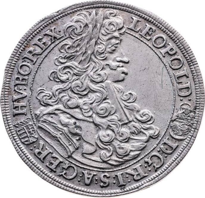 HABSBURG 1 2 Taler 1704 Kremnitz Leopold I 1657 1705 Gereinigt