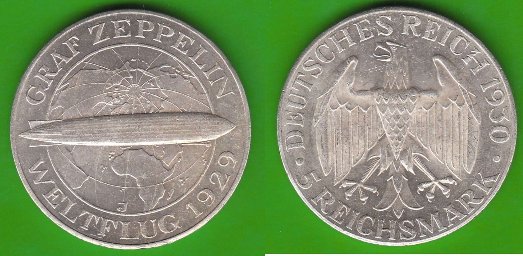 Weimarer Republik Reichsmark J Zeppelin H Bsch Selten Vz St