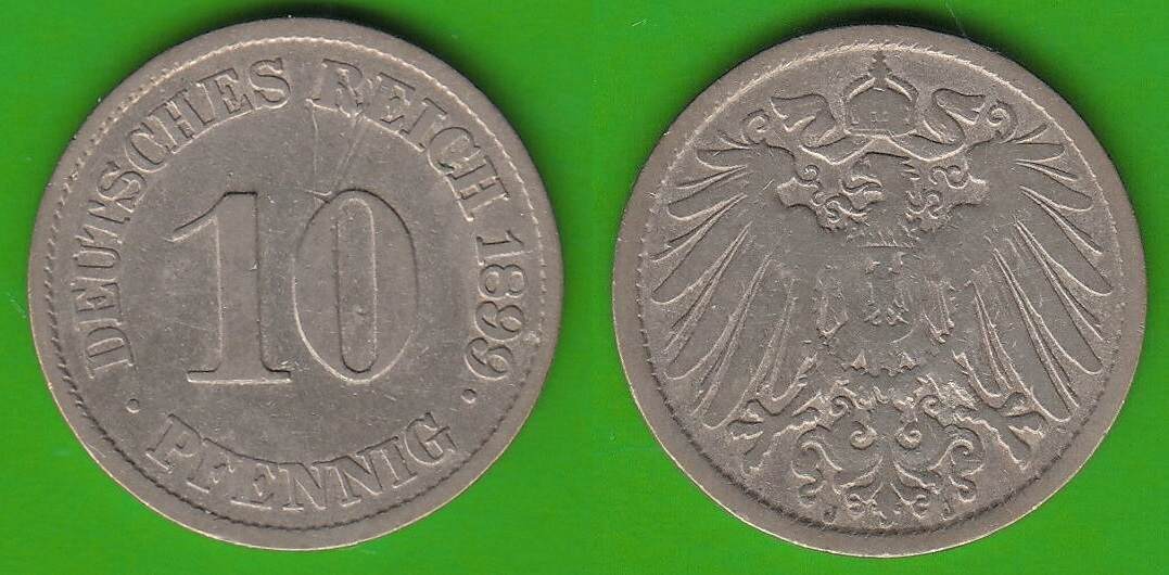 Kaiserreich 10 Pfennig 1899 J Bessere Ausgabe S Ss S Kratzer MA Shops