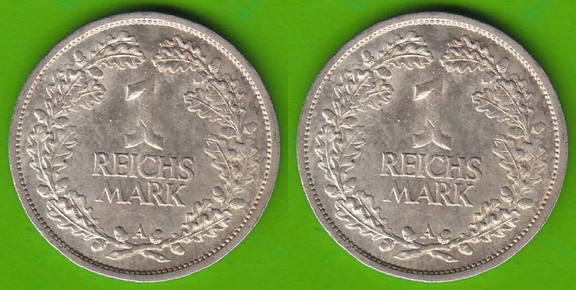 Weimarer Republik 1 Reichsmark 1925 A sehr hübsch vz st MA Shops