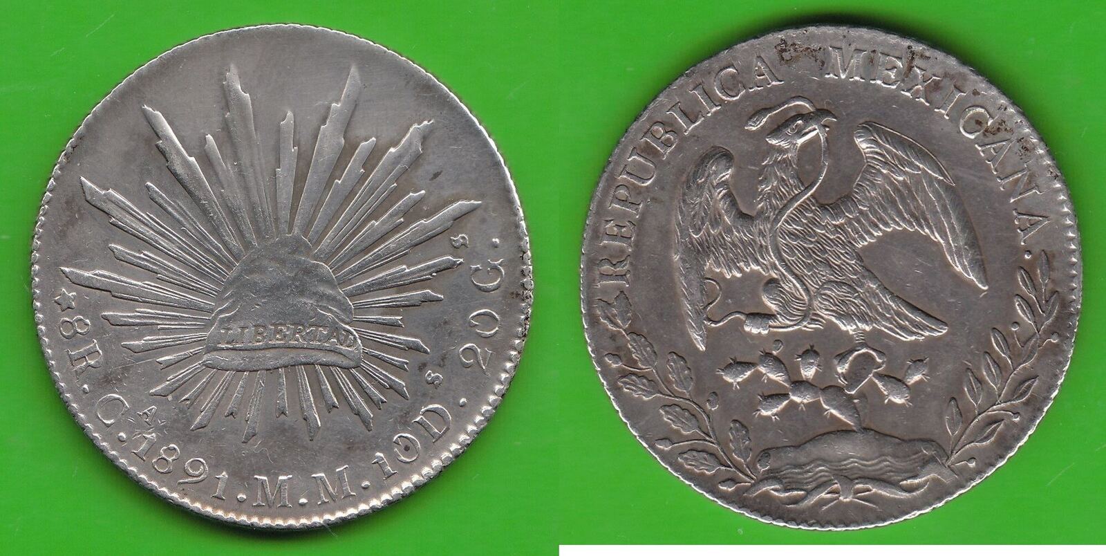 Mexiko 8 Reales 1891 Ca Chihuahua Vz Etwas Gereinigt MA Shops