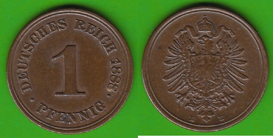 Kaiserreich 1 Pfennig 1888 E hübsch bessere Ausgabe vz MA Shops