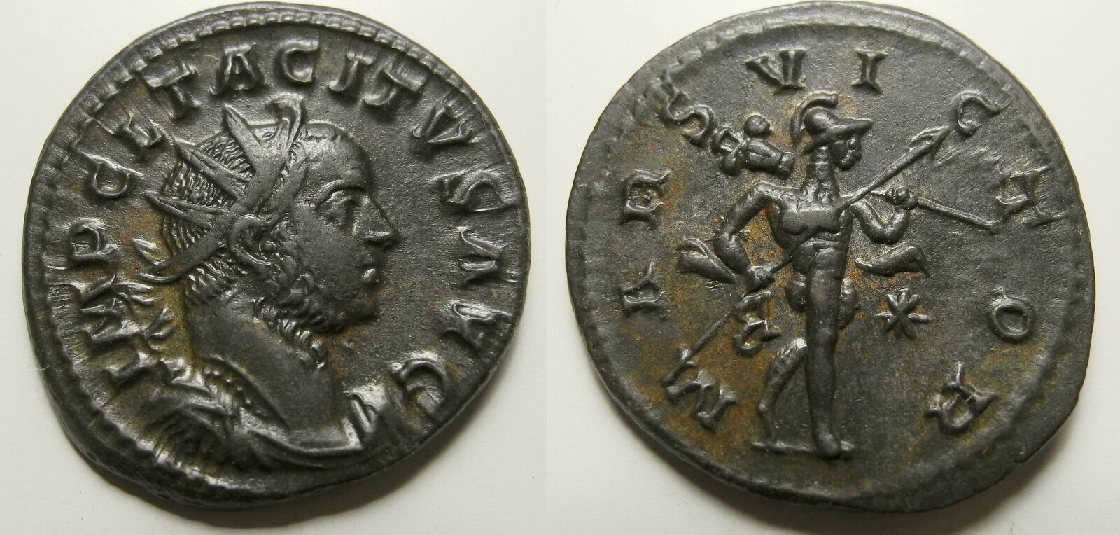 ROMAN EMPIRE Antoninianus Tacitus 275 276 Lugdunum Mint Near EF MA