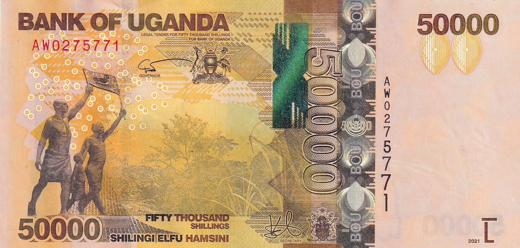 Uganda Shillings Demonstration Gorillas Serial Aw