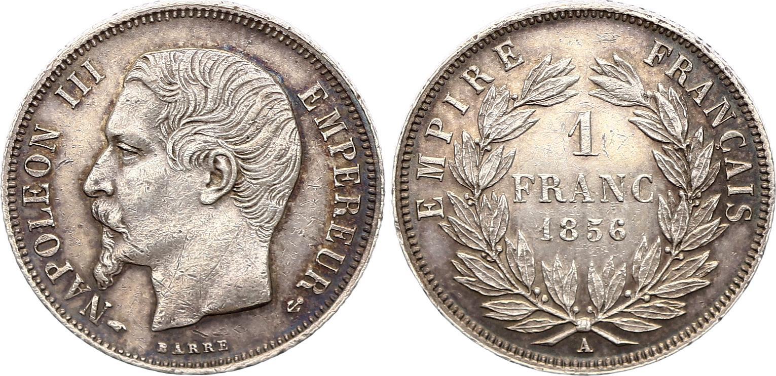 Frankreich 1 Franc Napoleon III 1856 A Paris Silver II VZ MA Shops