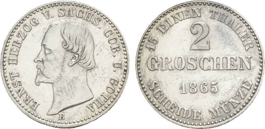 Sachsen Coburg Gotha Groschen B Ernst Ii Vorz Glich