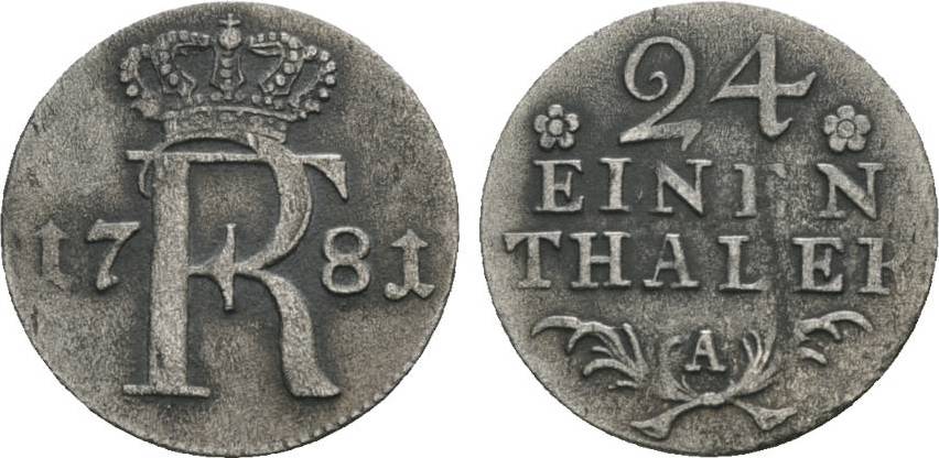 Brandenburg Preußen 1 24 Taler 1781 A Berlin Friedrich II 1740 1786