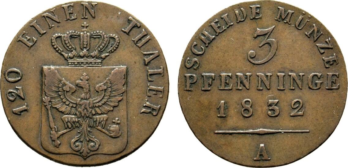 Brandenburg Preu En Cu Pfennig A Friedrich Wilhelm Iii