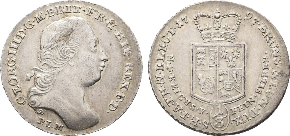 Braunschweig Calenberg Hannover 1 3 Taler 1797 PLM Clausthal Georg III