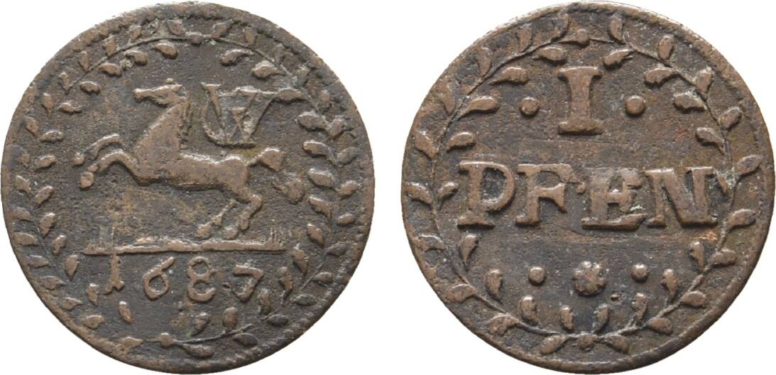 Braunschweig L Neburg Celle Cu Pfennig Celle Georg Wilhelm