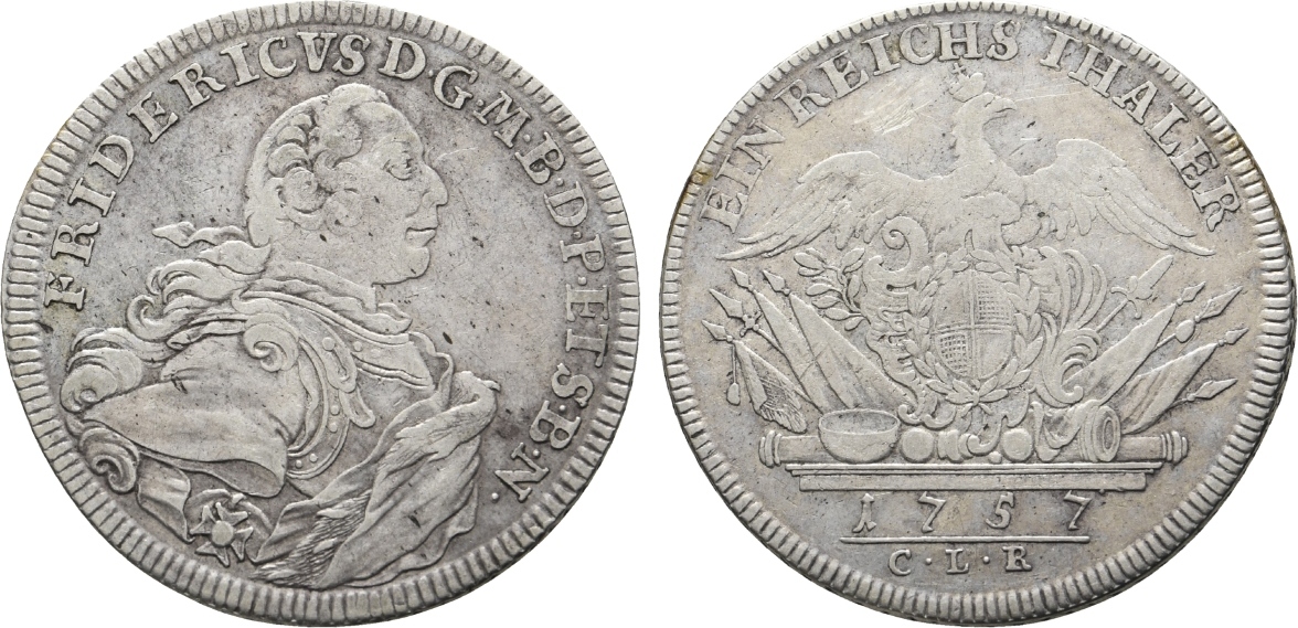 Brandenburg Bayreuth Leichter Taler 1757 LCR Bayreuth Friedrich 1735