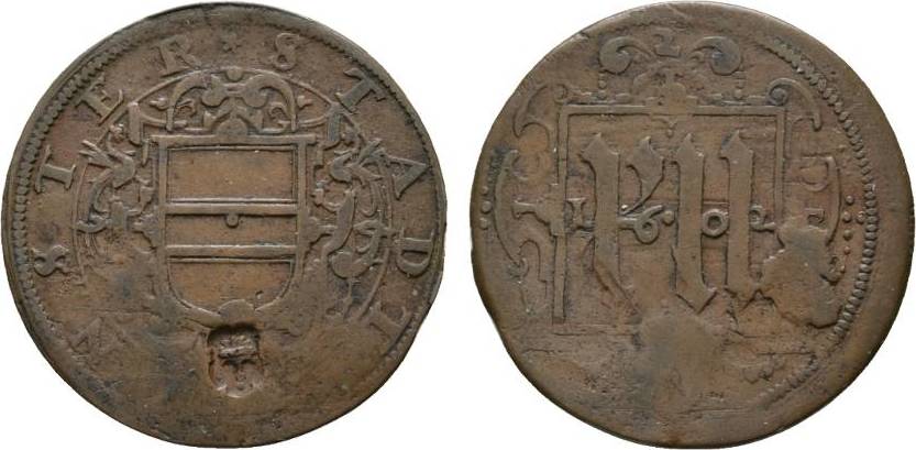 Münster Stadt Cu 12 Pfennig 1602 Kl Prägeschwäche sehr schön MA Shops