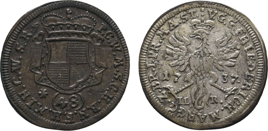 Brandenburg Bayreuth 1 48 Taler 1737 ILR Bayreuth Friedrich 1735 1763