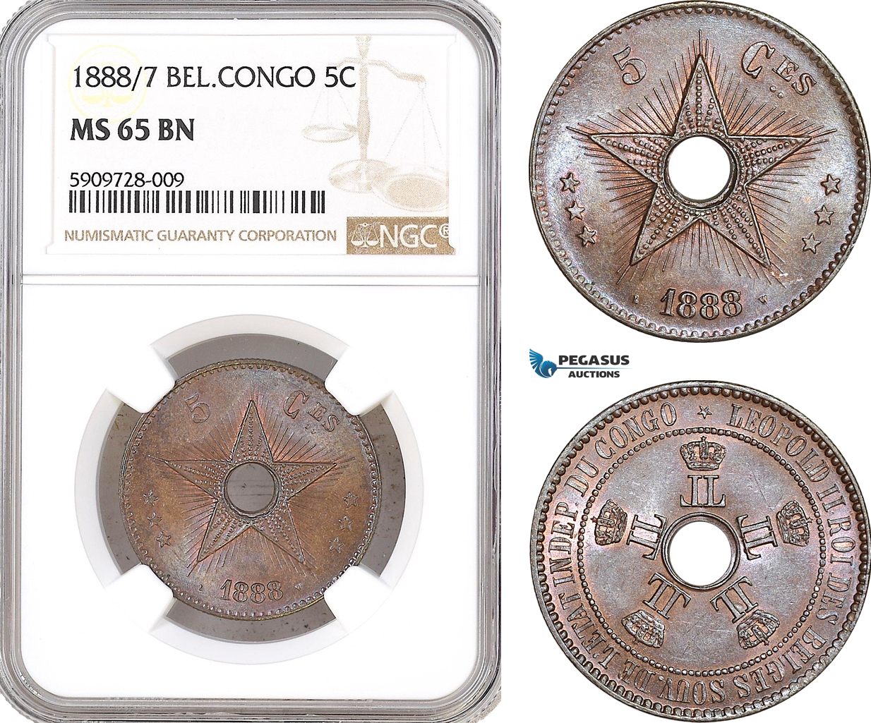 Belgian Congo Centimes Leopold Ii Ngc Ms Bn Ma Shops