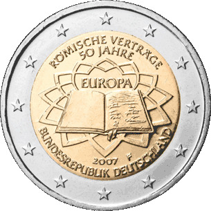 2 Euro 2007 Duitsland Verdrag Van Rome Type F Unz MA Shops