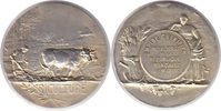 Marokko Silbermedaille Silbermedaille o.J. Landwirtschaftsprämie / Bauer mit Pflug bei der Feldarbeit